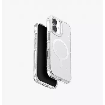 UNIQ LifePro Xtreme MagClick capa de carregamento para iPhone 17, transparente com glitter