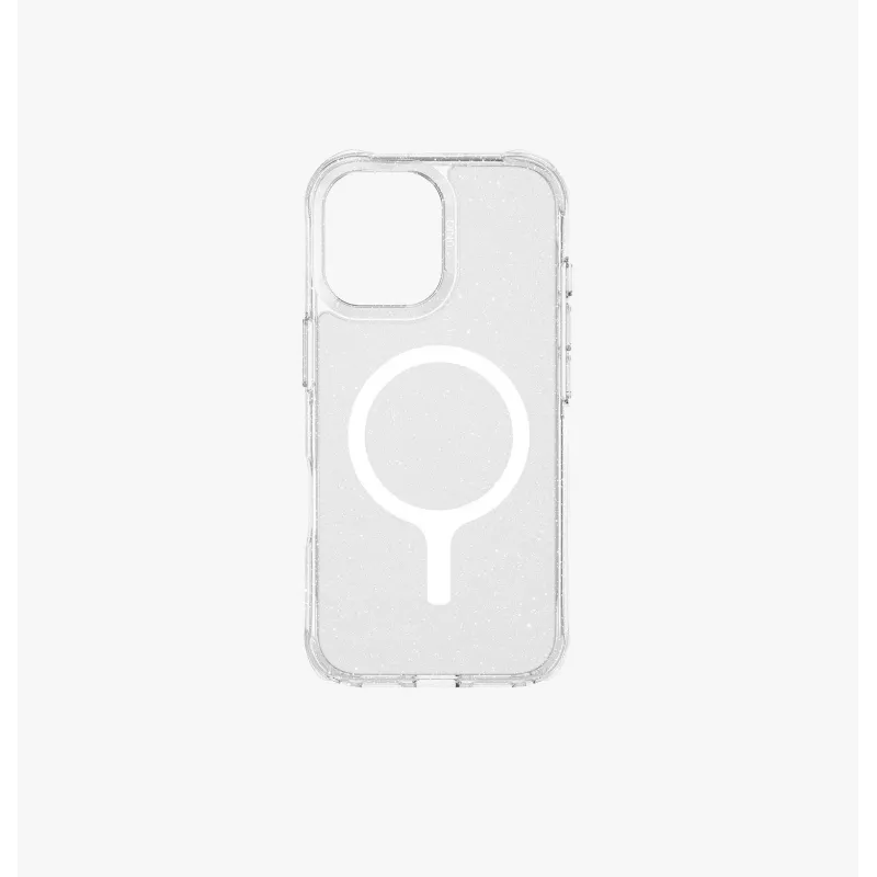 UNIQ LifePro Xtreme MagClick capa de carregamento para iPhone 17, transparente com glitter