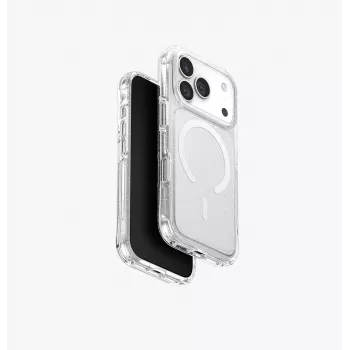 UNIQ LifePro Xtreme MagClick capa de carregamento para iPhone 17 Pro, transparente/glitter