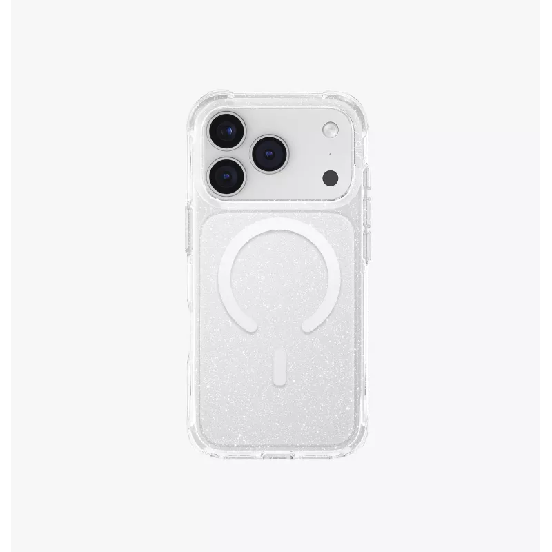 UNIQ LifePro Xtreme MagClick capa de carregamento para iPhone 17 Pro, transparente/glitter