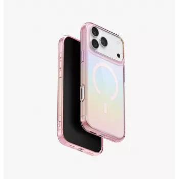 UNIQ Iridescia Case para Apple iPhone 17 Pro Max, MagClick Charging, Pink Prism