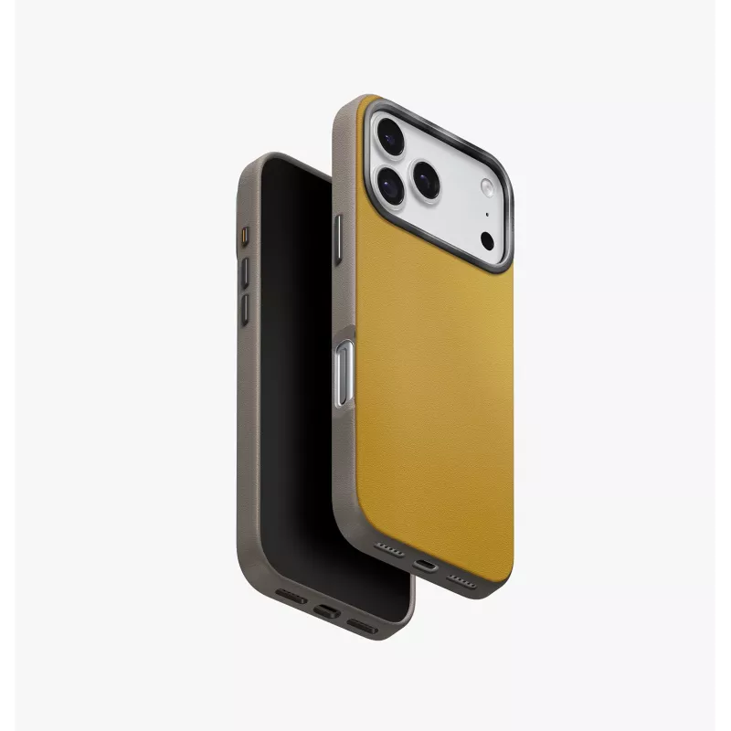 UNIQ Lyden DS Case para iPhone 17 Pro com função de carregamento MagClick, laranja/cinzento