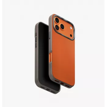 UNIQ Lyden DS Case para iPhone 17 Pro Max MagClick Charging laranja/cinzento
