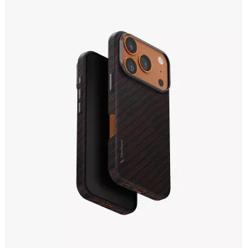UNIQ Keva Edge capa para iPhone 17 Pro com carregamento MagClick, laranja