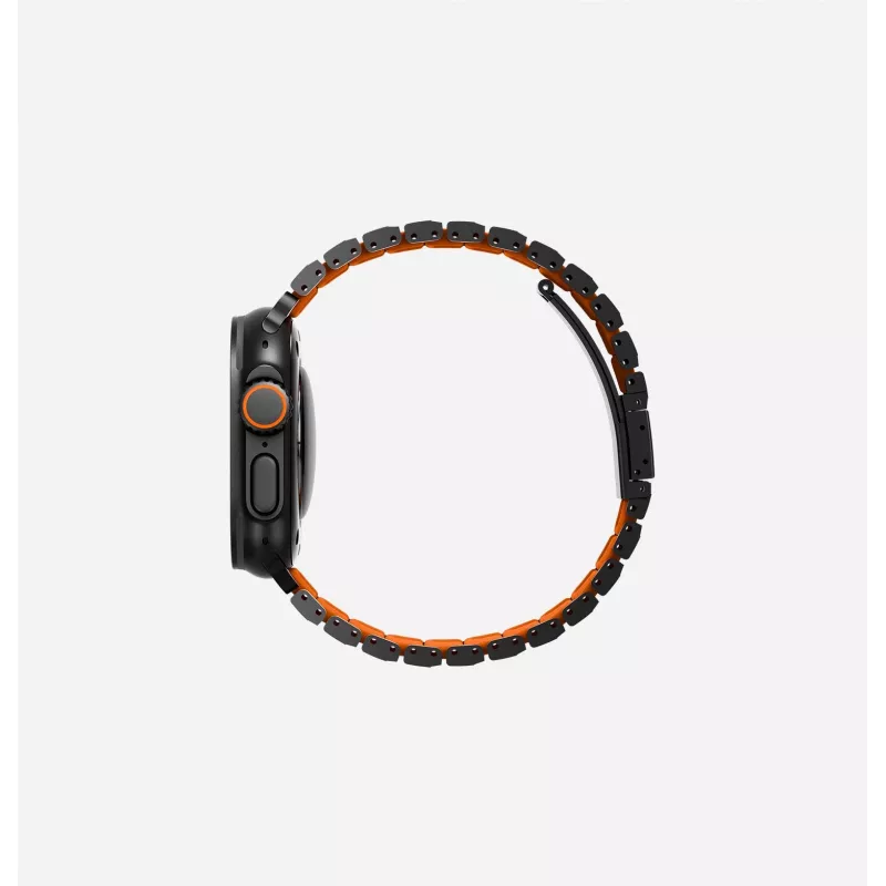 Pulseira UNIQ Strova Flex para Apple Watch 44/45/46/49mm Series 1/2/3/4/5/6/7/8/9/10/11/SE/SE2/SE3/Ultra/Ultra 2/Ultra 3 prateado-lima