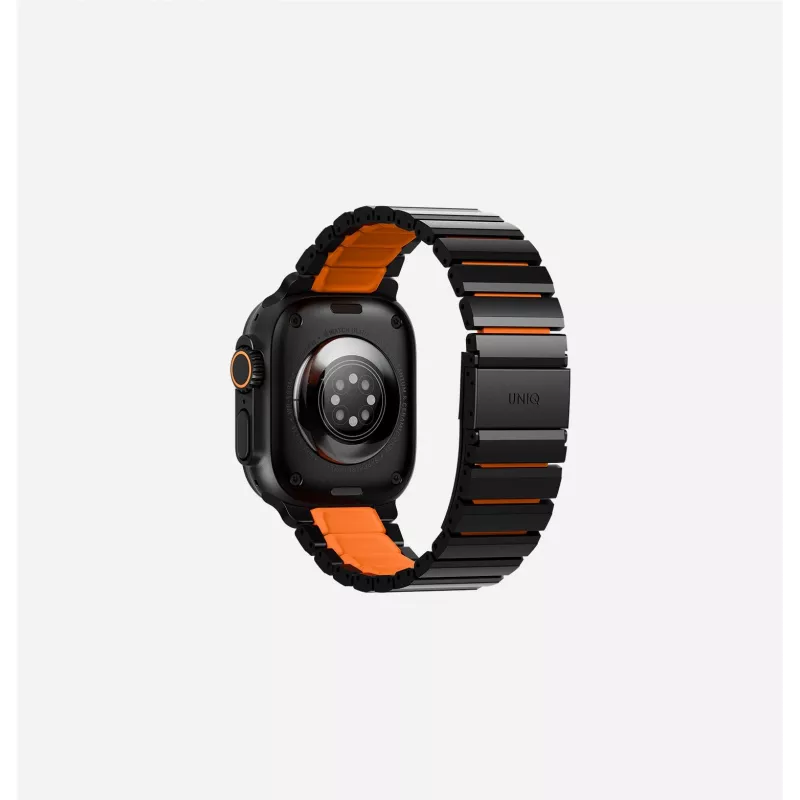 Pulseira UNIQ Strova Flex para Apple Watch 44/45/46/49mm Series 1/2/3/4/5/6/7/8/9/10/11/SE/SE2/SE3/Ultra/Ultra 2/Ultra 3 prateado-lima