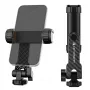Suporte de tripé K&F Concept para smartphone com parafuso de 1/4 de polegada, rotação de 360°, preto