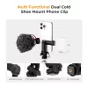 Suporte de tripé K&F Concept para smartphone com parafuso de 1/4 de polegada, rotação de 360°, preto