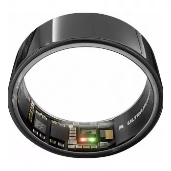 ULTRAHUMAN Ring Air – Smart Ring para mulher e homem – Wearable de monitorização de sono e fitness – frequência cardíaca – Smart Ring Aster Black tamanho 12