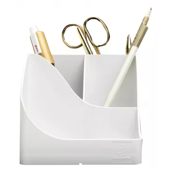 Porta-canetas Exacompta Pen Wave AutentiK com 5 compartimentos, branco