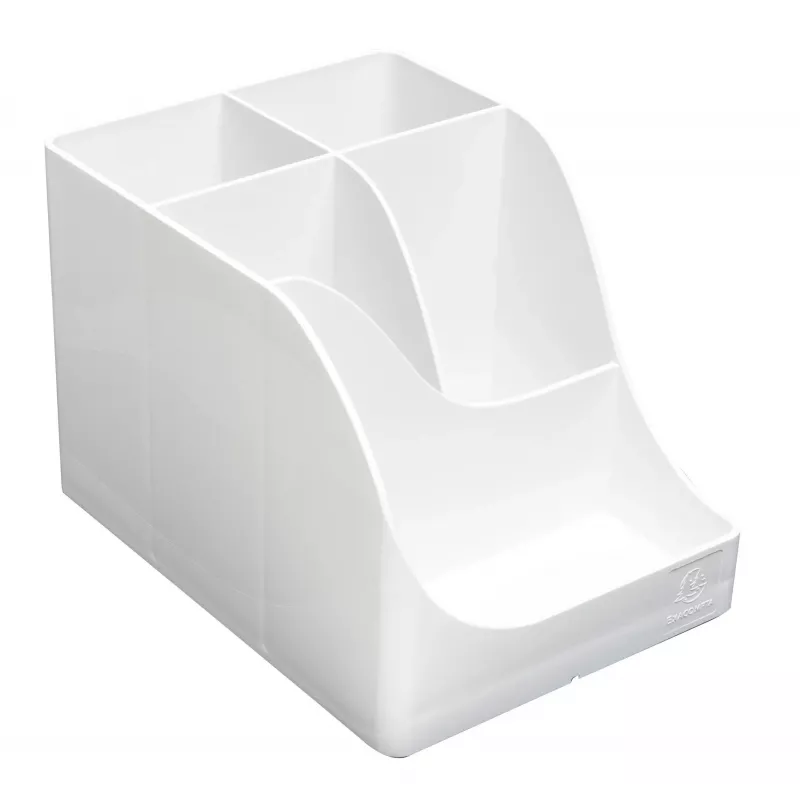 Porta-canetas Exacompta Pen Wave AutentiK com 5 compartimentos, branco