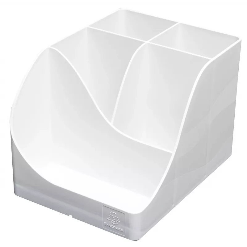 Porta-canetas Exacompta Pen Wave AutentiK com 5 compartimentos, branco