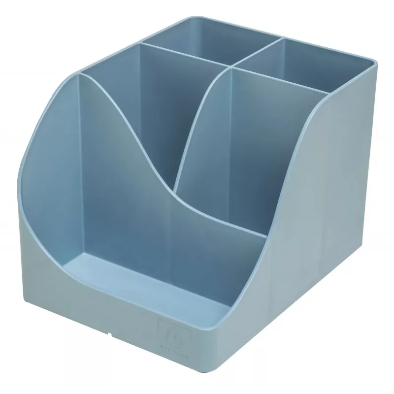 Porta-canetas Exacompta Pen Wave AutentiK com 5 compartimentos, azul-cinzento