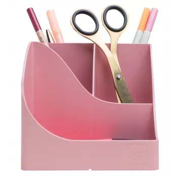 Porta-canetas Exacompta Pen Wave AutentiK com 5 compartimentos, rosa bonbon