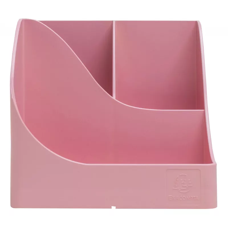 Porta-canetas Exacompta Pen Wave AutentiK com 5 compartimentos, rosa bonbon