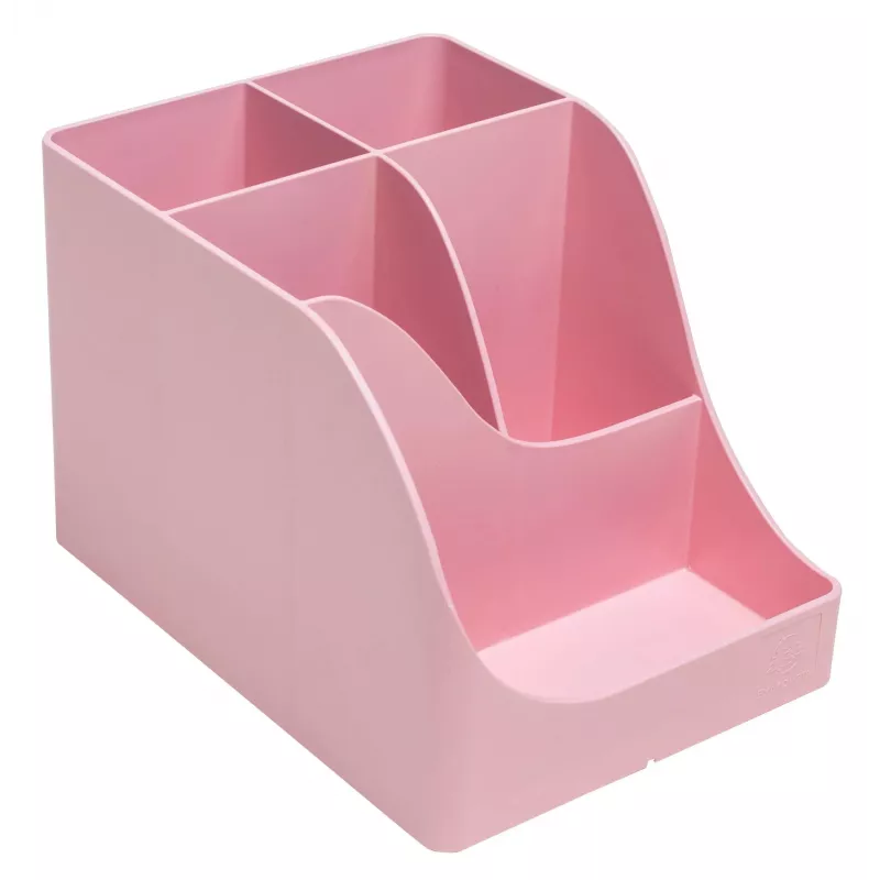 Porta-canetas Exacompta Pen Wave AutentiK com 5 compartimentos, rosa bonbon