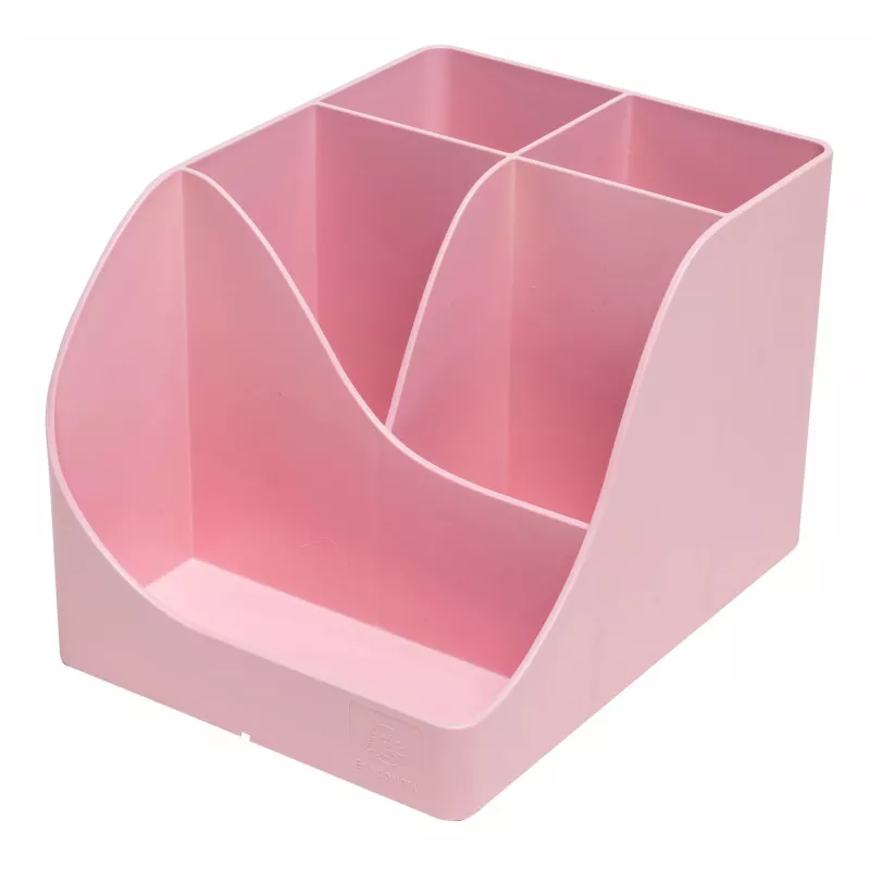 Porta-canetas Exacompta Pen Wave AutentiK com 5 compartimentos, rosa bonbon