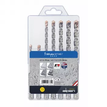 Alpen SDS-plus F4 MB7 conjunto de brocas 7 peças 5-10x110-160mm