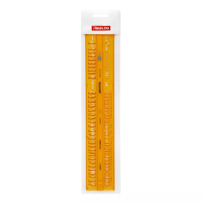 Estêncil de letras retas ARISTO 7 mm, ISO 3098-1 / DIN 6776, tipo B, perfil H (AR5301/7)