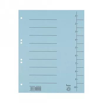 Separadores Bene 100 azul - Separadores de documentos A4, azul, 100 folhas