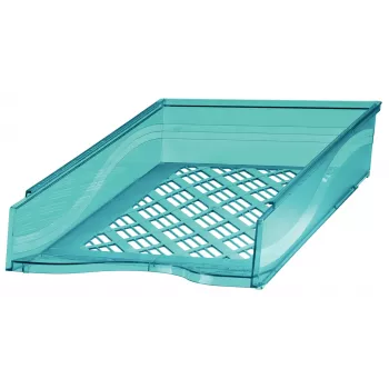 Bandeja de correspondência Bene 60100BLT A4/C4 empilhável transparente azul