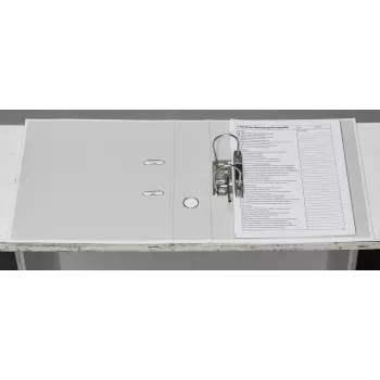 Dossier de arquivo com mecanismo de alavanca Donau Elektronik Klassik branco cartão 7,5 cm DIN A4