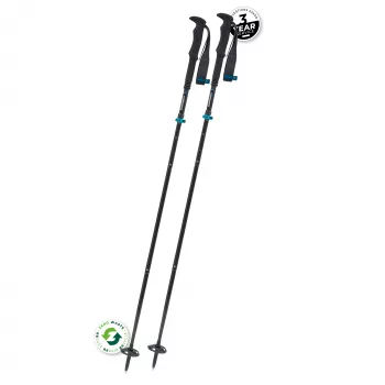 Komperdell FX L Carb Vario Approach Bastões de Trekking Dobráveis, 4 partes Alu 7075-T6 e Carbono, Mecanismo de Dobragem FX Lite, Powerlock 3.0
