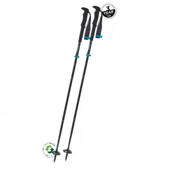 Komperdell FX L Carb Vario Approach Compact Bastões de Trekking Dobráveis, 4 partes Alu 7075-T6 e Carbono, Mecanismo de Dobragem FX Lite, Powerlock 3.0