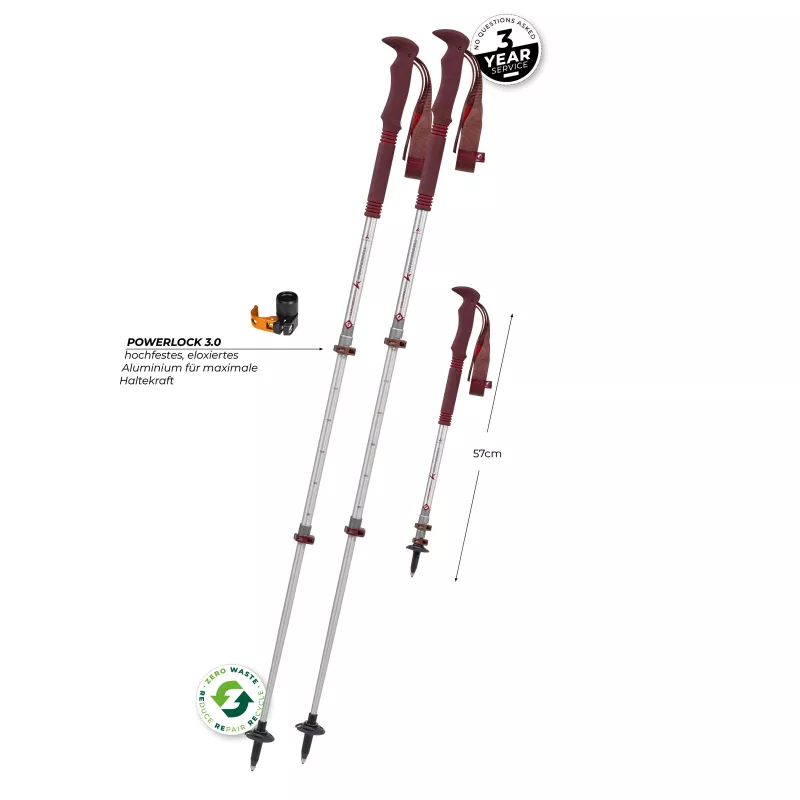 Komperdell Explorer Zero Compact Bastões de Trekking - Malbec