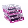 Bandeja de documentos SAX Voronoi rosa DIN C4