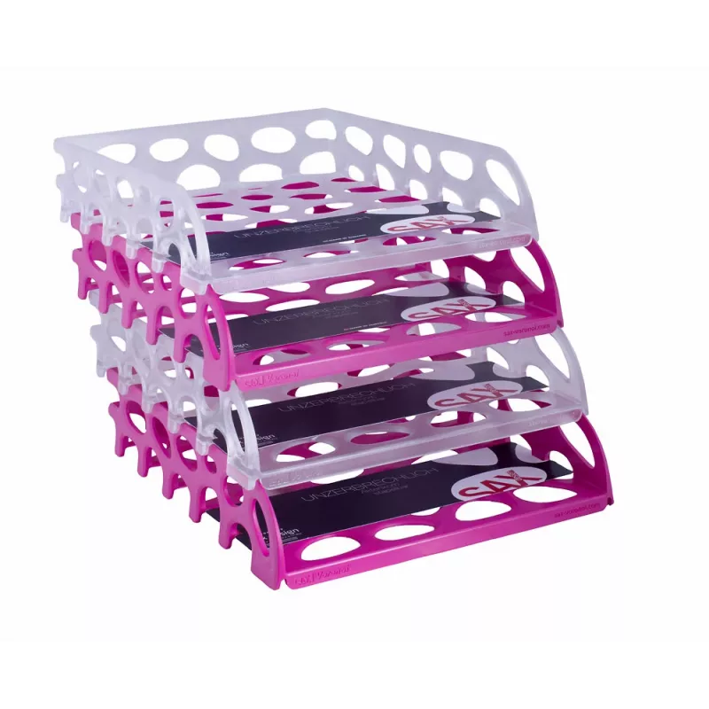Bandeja de documentos SAX Voronoi rosa DIN C4