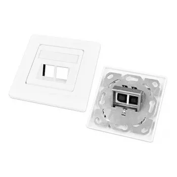 Wirewin Caixa Keystone vazia para 2 módulos, encastrar, compatível com série de interruptores, RAL9010 Branco puro