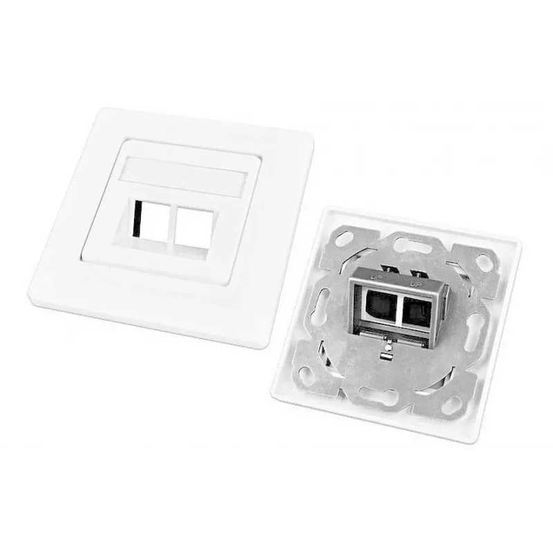 Wirewin Caixa Keystone vazia para 2 módulos, encastrar, compatível com série de interruptores, RAL9010 Branco puro