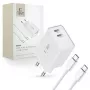Tech-Protect C35W Carregador USB-C de 2 portas branco