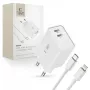 TECH-PROTECT C35W Carregador de rede de 2 portas PD 35W + cabo Lightning branco