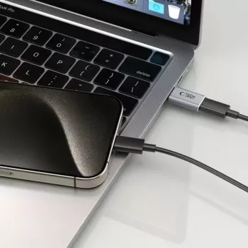 TECH-PROTECT ULTRABOOST Adaptador TYPE-C para LIGHTNING cinzento