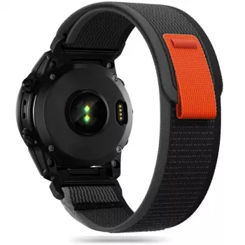 TECH-PROTECT Bracelete de nylon para Garmin Fenix 5 / 6 / 6 Pro / 7 – preto/laranja