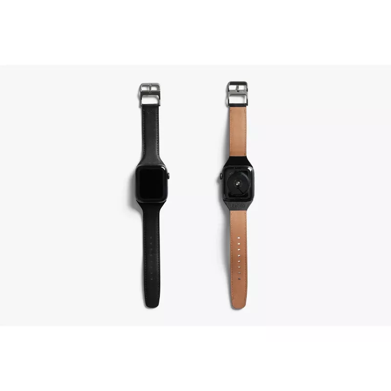 Bellroy Classic Leather Band para Apple Watch, preto, 44mm, 45mm, 42mm (Series 1/2/3), 49mm, 46mm