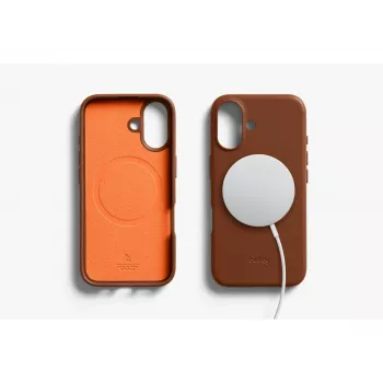 Bellroy Leather Case para iPhone 16, Castanho