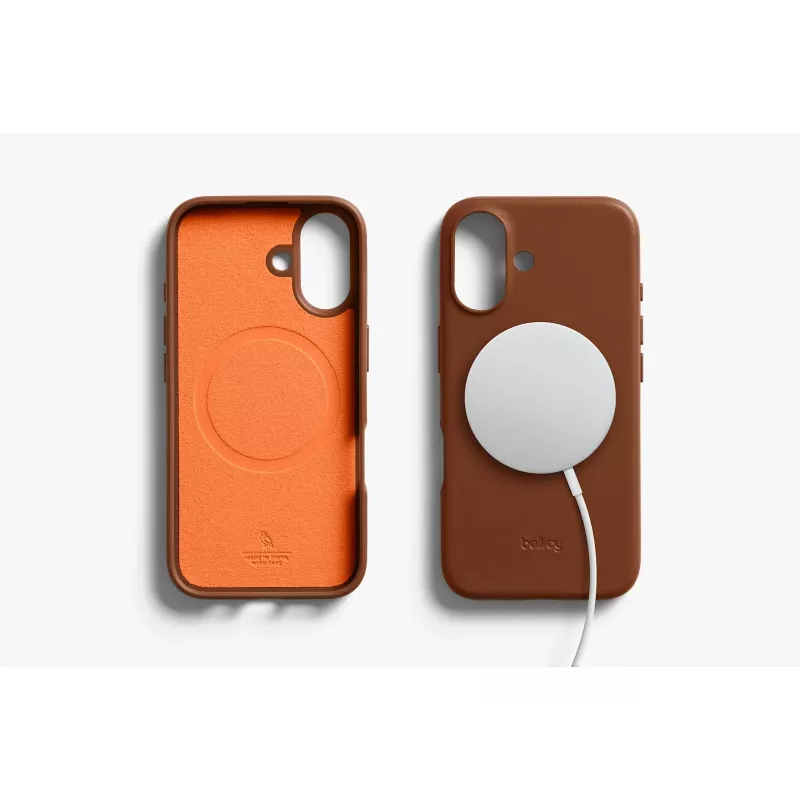 Bellroy Leather Case para iPhone 16, Castanho