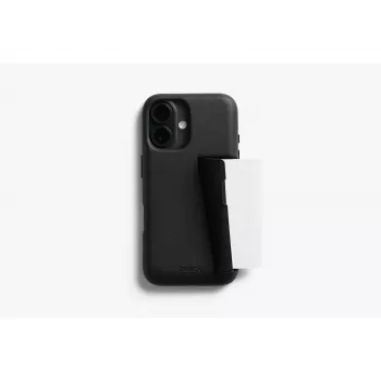 Bellroy Leather Card Case para iPhone 16, preto