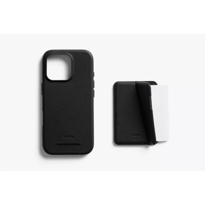 Bellroy Leather Case com carteira magnética para iPhone 16 Pro, Preto