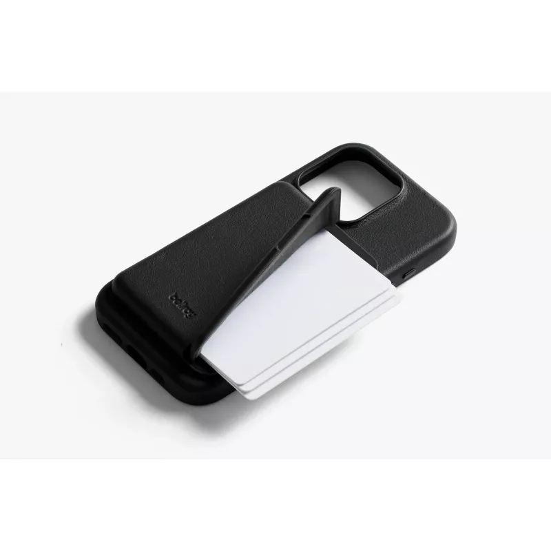 Bellroy Leather Case com carteira magnética para iPhone 16 Pro, Preto