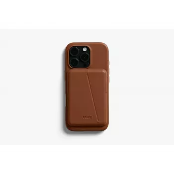 Bellroy Leather Case com carteira magnética para iPhone 16 Pro, Castanho