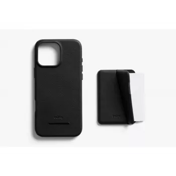 Bellroy Leather Case com carteira magnética para iPhone 16 Pro Max, Preto