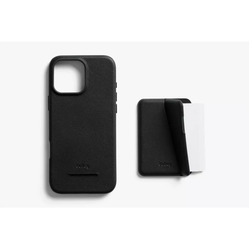 Bellroy Leather Case com carteira magnética para iPhone 16 Pro Max, Preto