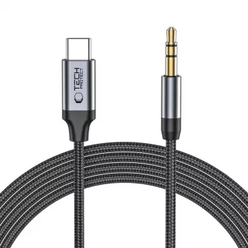 TECH-PROTECT ULTRABOOST Cabo de áudio USB-C para mini-jack 3,5 mm 100 cm Preto