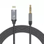TECH-PROTECT UltraBoost Cabo Lightning para mini-jack AUX 3.5mm 100cm Preto