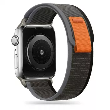 TECH-PROTECT Nylon Apple Watch 4 / 5 / 6 / 7 / 8 / SE / Ultra (42 / 44 / 45 / 49 mm) preto/laranja