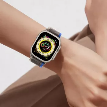 TECH-PROTECT Nylon Apple Watch 4 / 5 / 6 / 7 / 8 / SE / Ultra (42 / 44 / 45 / 49 mm) preto/laranja